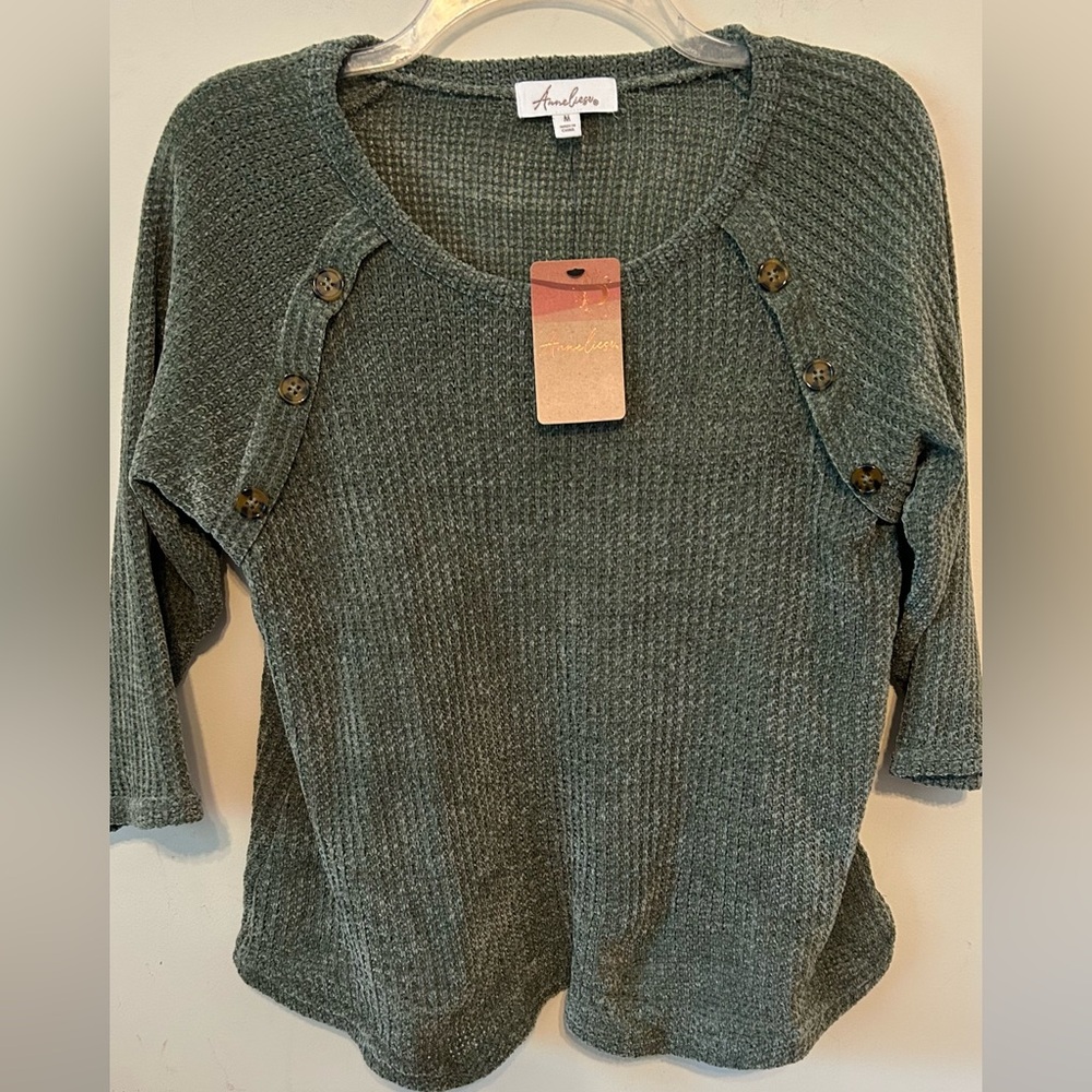 Women’s‎ Anneliege Green Pullover Sweater. Extremely Soft Size Medium. NWT